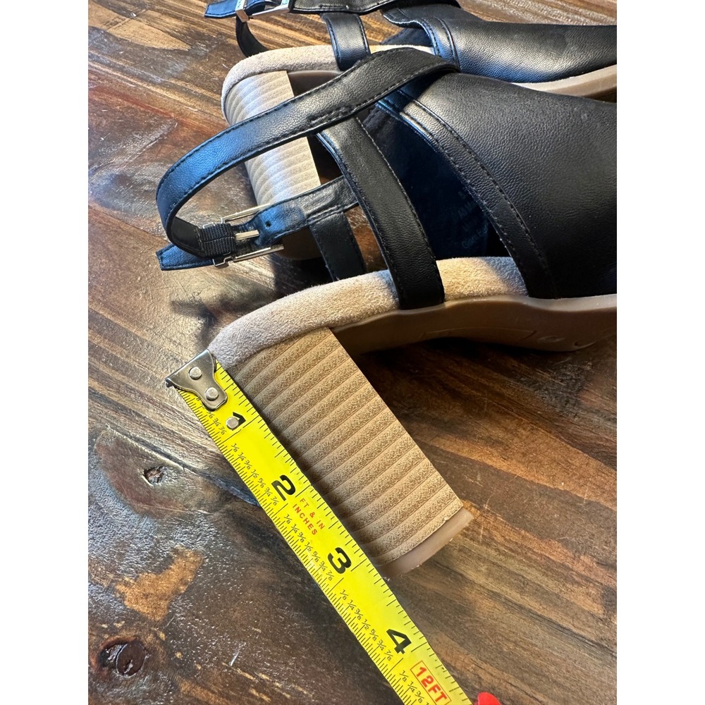 Giani Bernini Ariianna Black Block Heel Sandals Peep Toe Memory Foam Woman‎ 8.5M - Picture 9 of 12